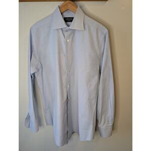 Kamakura Shirts Mens Light Blue Oxford Dress Shirt Made to Measure Japan 16.5